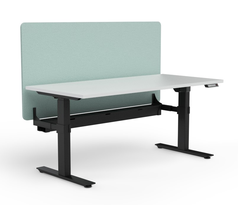 Agile Height Adjustable workstation Cable Tray - with Radius 18 Screen